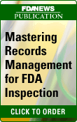 Mastering records management for fda inspection