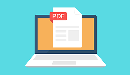 PDF format; PDF Template; laptop