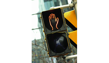 Stop hand light sign